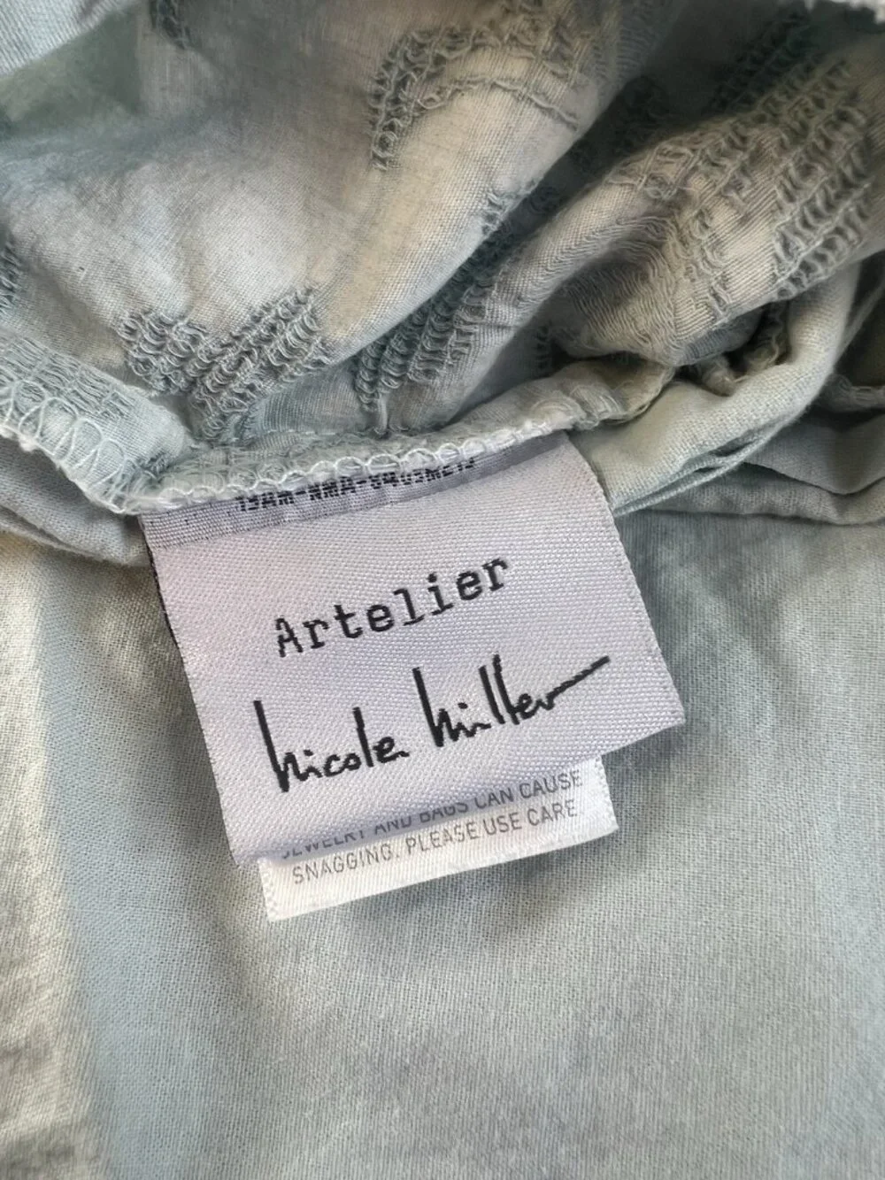 Nicole Miller Artelier Seafoam Blue Queen Damask Print Duvet Cover